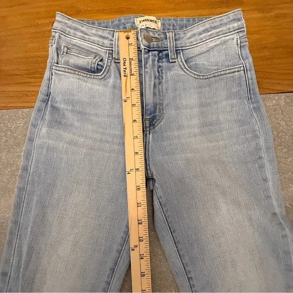 L'AGENCE High Line High Rise Skinny Jeans in Classic Brasie Distressed Size 25 - Picture 13 of 15